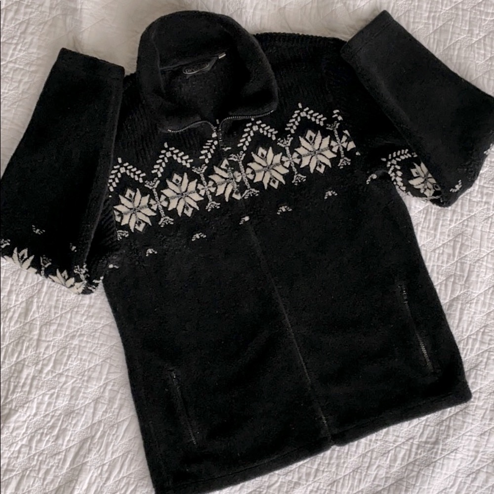 Vintage fleece zip-up jacket ski snow bunny sz L
